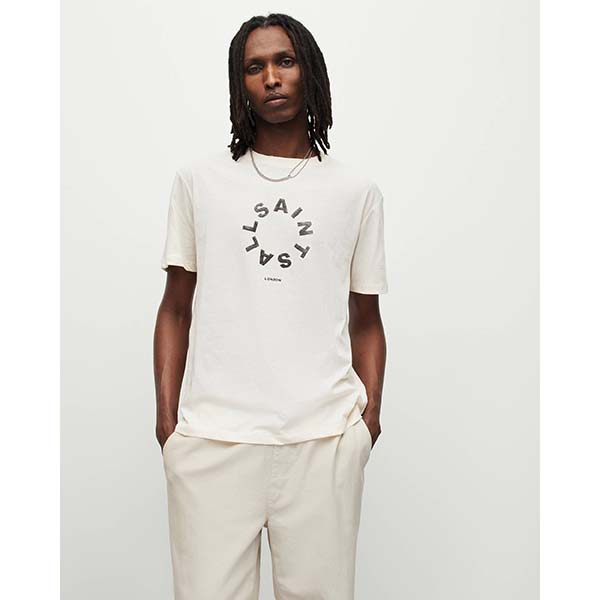 Allsaints Australia Mens Valence Crew T-Shirt White AU40-342